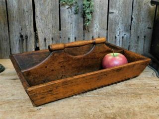 Early England Antique Primitive Utensil Cutlery Knife Box Tray