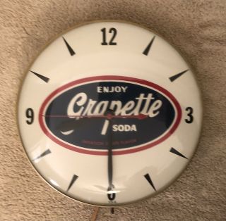 Vintage Pam Grapette Advertising Soda Electric Clock 10” But Quit Working: (