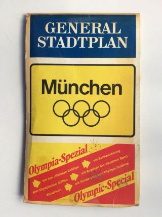 Vintage Sheet Map - General Stadtplan - Munchen / Munich - Olympic Special 1972