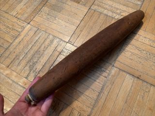 18th Century Rolling Pin Cherry Wood True Early 1 Piece Form W Bulbous Center