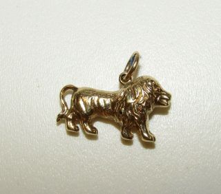 Rare,  Vintage 9 Ct Gold Lion Charm / Pendant With Fine Detail