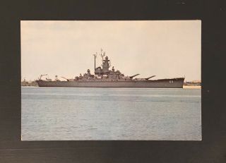 Vintage Postcard Of Battleship Uss Alabama 1950s View - Navy History