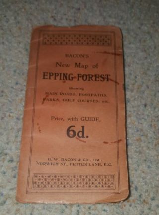 Vintage G.  W.  Bacon Map Of Epping Forest