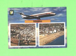 Zz Postcard Fuengirola Costa Del Sol Air View Iberia Plane Airplane