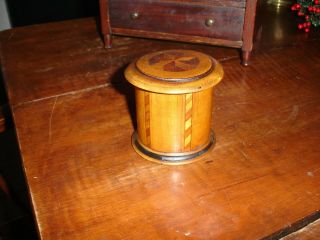 An Early South East Pennsylvania,  Hand Inlaid,  Lidded Tea Container,  Walnut