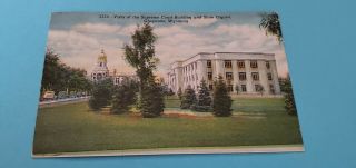 Vintage Pmk 1940 Color Postcard Wyoming Supreme Court Building & State Capitol
