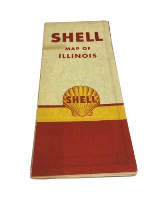 Vintage Shell Oil Road Map Of Illinois 1957