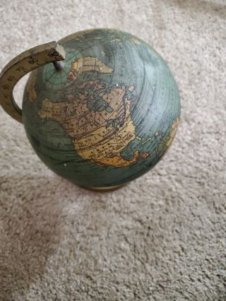 Vintage Antique Small World Globe Map Stand