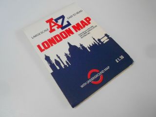Vintage Map Of London Large Scale Az With Underground Map - Very Good