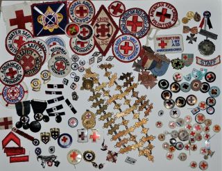 Wwi Wwii Post Ww2 American Red Cross Pins Patches Ribbon Convtn Badges Bsa Arc,