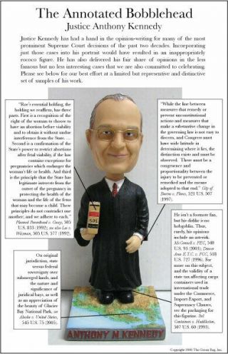 Green Bag Bobblehead Supreme Court Justice Anthony Kennedy