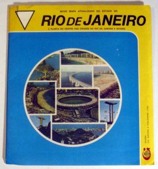 Rio De Janeiro,  Brazil Vintage Large Road Map Of Rio And More