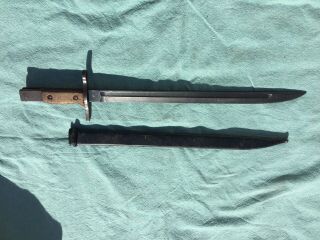 Vintage Wwii Japanese Jinsen Rikugun Zoheisho Arsenal Bayonet W/scabbard