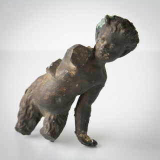 Antique Bronze / Cast Iron Sculpture Of A Faun,  Child Satyr Figurine