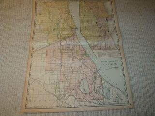 Vintage 1901 Chicago Il Rr Terminal Map Rand Mcnally Business Atlas Double Page