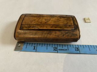 18th Early 19th Century Burl Wood Pocket Snuff Box Really 3 Inch By 2