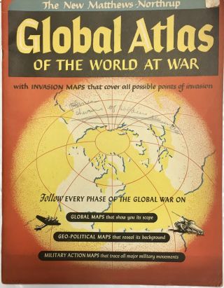 Vintage World War Ii Atlases And Wall Map