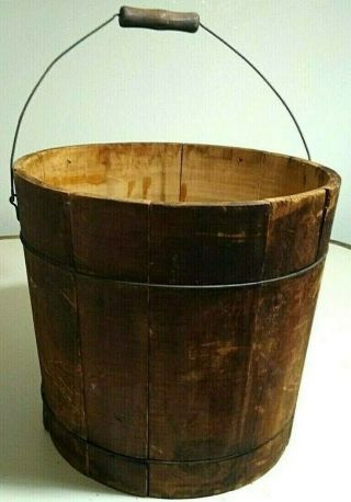 25 Off - Antique Early 1900s Staved Wood Bucket Country Home Decor