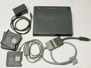 Vintage Macintosh Powerbook 180c With Power Adapter & Extra Battery