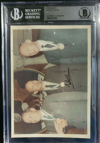 Michael Collins Apollo 11 Signed Autograph Photo Beckett Bas Authentic