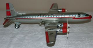 14 " Vintage Daiya American Airlines Prop Engine 14 " Tin Friction Toy Airplane