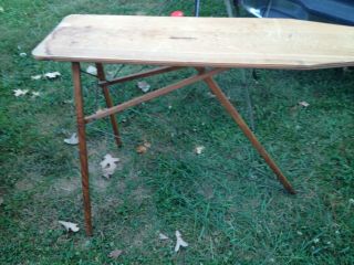 Antique Vintage Wooden Ironing Board 53 " W.  F.  Meyer&sons Chicago,  Illinois