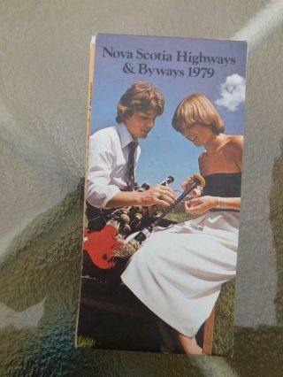 Nova Scotia Canada Highways & Byways Road Map 1979 Vintage Advertising Travel