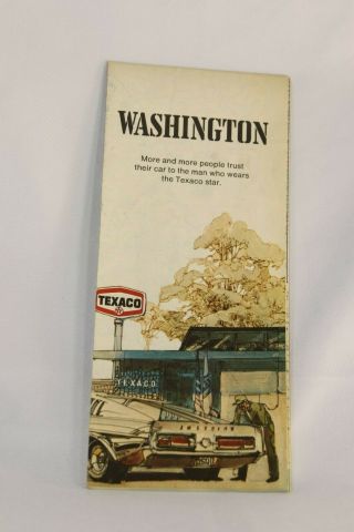 Vintage Texaco Road Map Washington State 1973