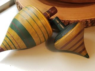 Rare Early 19th C American Antique Wooden Spinning Tops