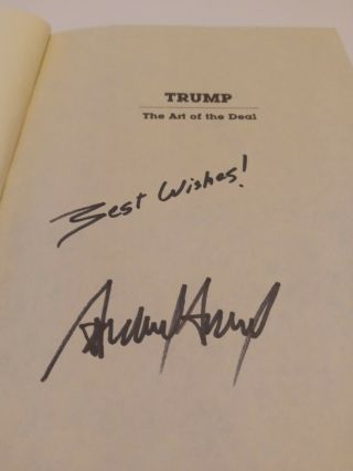 President Donald Trump Autographed The Art Of The Deal Authentic Signature
