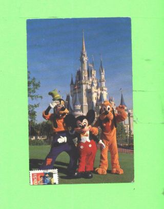 Zz Postcard Walt Disney World Mickey Mouse And His Pals Goofy & Pluto Castel