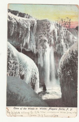 Cave Of The Winds In Winter Niagara Falls Ny Frozen Vintage Postcard 1906