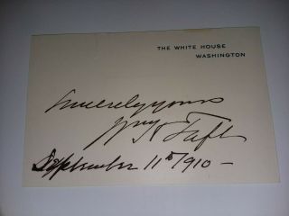 William Howard Taft Autograph As President W/ The White House Franked Envelope