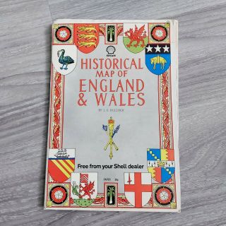 Vintage Shell Historical Map Of England And Wales Large 1971