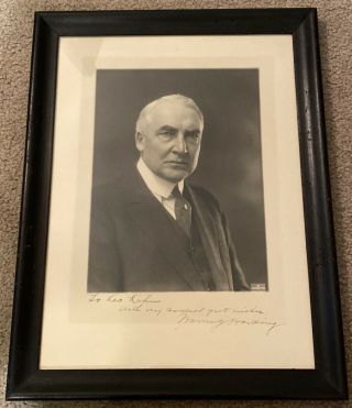 President Warren G.  Harding Edmonston Portrait Photo Signed - Nicely Framed