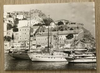 Vintage Press Photo Of Greece Hydra Island Port Ships Boats Argosaronic ΥΔΡΑ Old