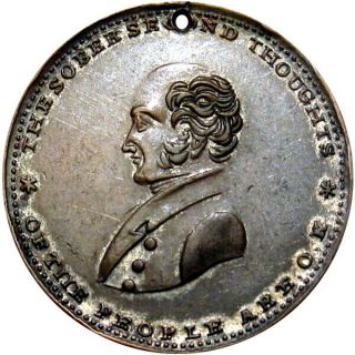 1840 Martin Van Buren Political Campaign Hard Times Token Silvered Ht - 75b