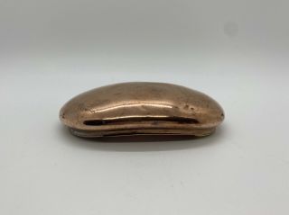 1800’s Heavy Copper Brass Curved Pocket Snuff Tobacco Box Great Shape