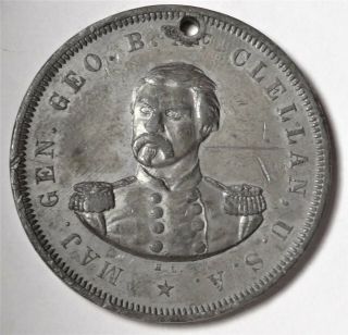 Gen George Mcclellan Political Campaign Token Gmcc 1864 - 9 Rare In Lead 34mm
