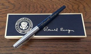 President Ronald W.  Reagan White House Bill Signer Pen - Presidential Seal Box