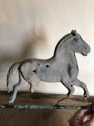 Worn Old Antique Metal Tin Horse Weathervane Aafa Patina Folky