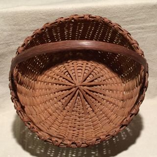 Antique Splint Basket England Egg Basket Finely Woven 19th Century Vg Cond.