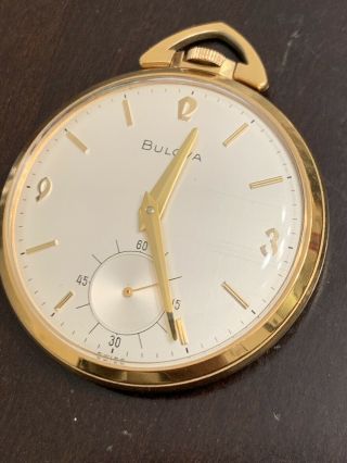 Bulova Pocket Watch 17 Jewel Wind Up Swiss 16ac Vintage 10k Rolled Gold
