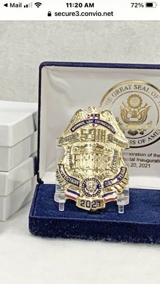 Presidential Protection Detail Team Inauguration Badge 2021 Biden Harris