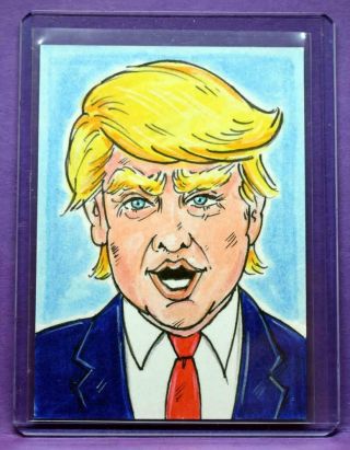 Decision 2020 Ultra Rare 1/1 Donald Trump Authentic Hand Drawn Sketch Art Card