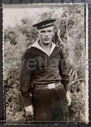Brutal Sailor Navy Handsome Man Guy Military Uniform Soviet Army Vintage Photo