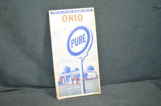 Vintage Pure Gas Company - State Of Ohio Road Map