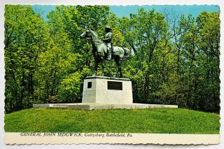 Union General John Sedgwick Monument Gettysburg National Park Vintage Postcard