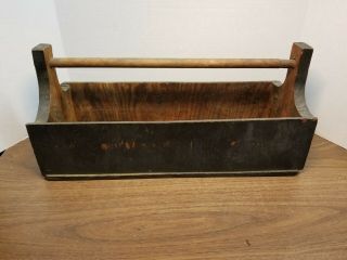 Primitive Vintage Wooden Tote Tool Carrier 16 " Long X 7 " Wide Repurpose