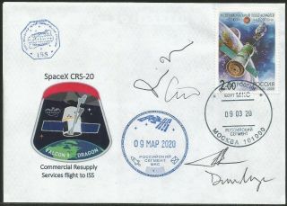 Space Mail Flown Cover Iss /dragon Spacex - 20 / Nasa Astronaut Autograph